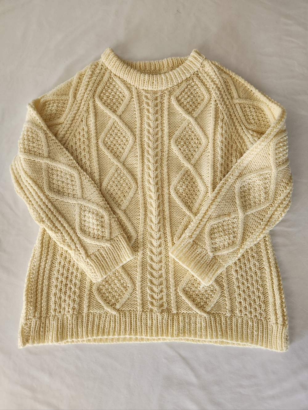 Handknit Cable-knit Fisherman Sweater